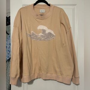 American Eagle Outfitters Cream Wave Sweatshirt